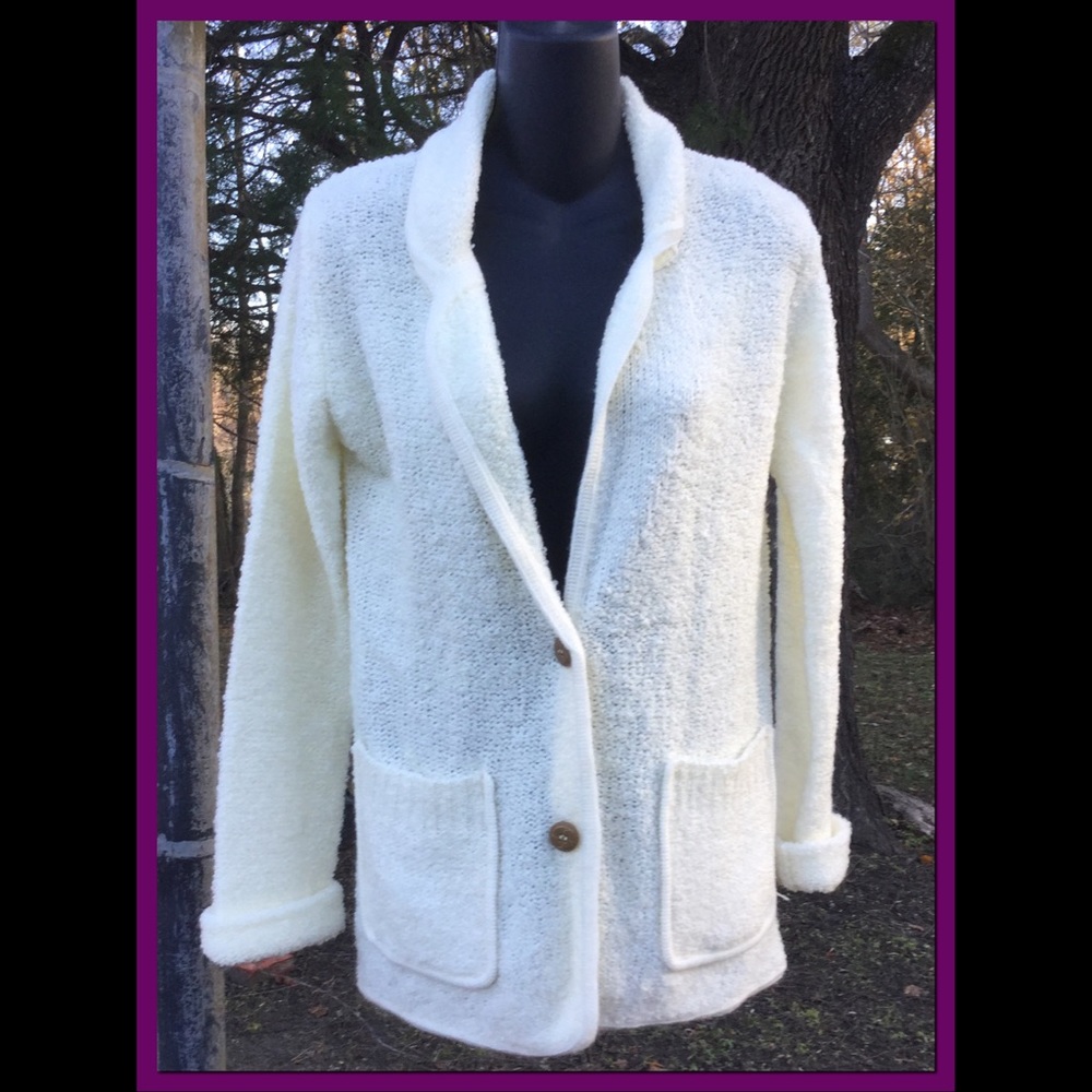 Fuzzy Cream Cardi, sz S